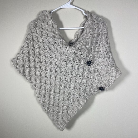 Fratelli Talli Sweaters - NWT! Fratelli Talli Italy Wool Alpaca Acrylic Oatmeal Knit Poncho Cape O/S!
